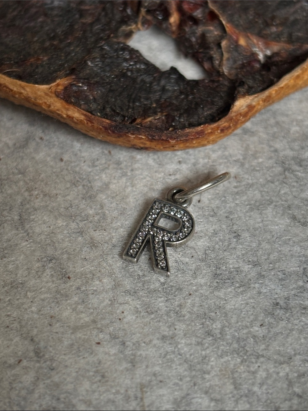 PANDORA Letter R Dangle with Clear Zirconia Authentic Silver Charm Pendant - Picture 8 of 9